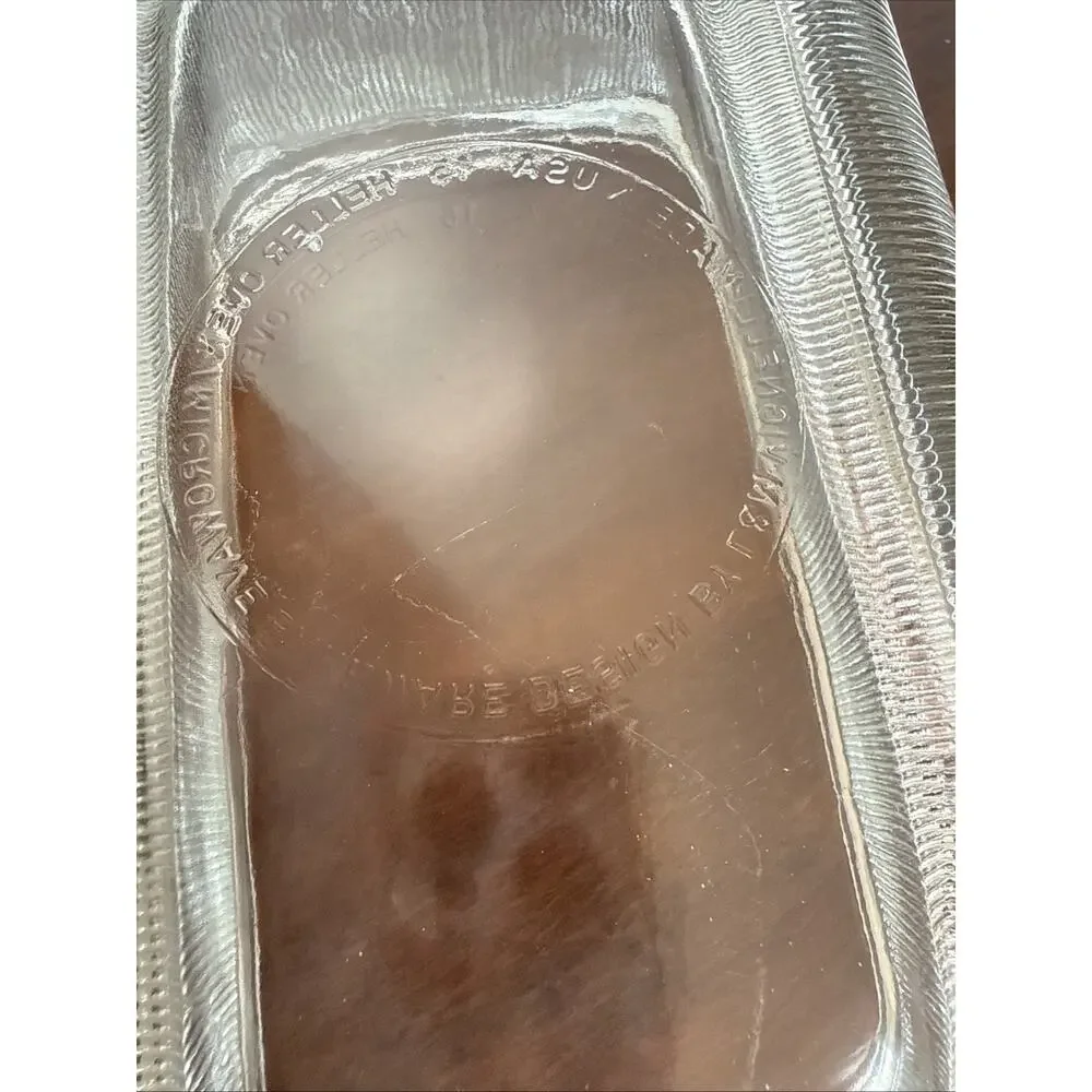 VTG Heller by L&M Vignelli USA Clear Glass Ribbed Loaf Pan Bakeware 9.5
